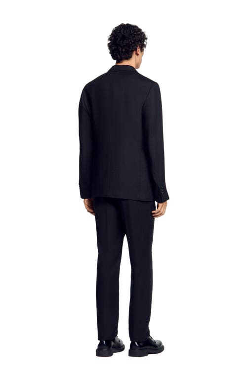 Sandro Wool Suit Jacket In Black