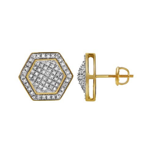 Luvmyjewelry Cativar 10k Yellow Gold Diamond Unisex Earrings In 10k Yellow Gold