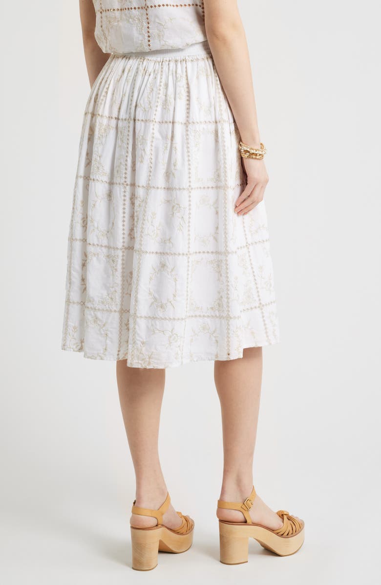 Treasure & Bond Cotton Eyelet Midi Skirt, Alternate, color, White