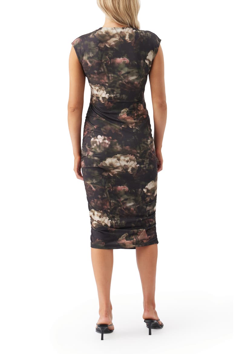 Nella Rib Maternity/Nursing Knit Midi Dress, Alternate, color, Black