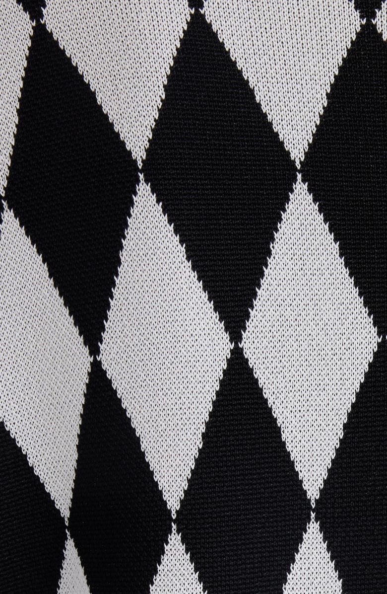 Balmain Diamond Jacquard Six-Button Knit Jacket, Alternate, color, 