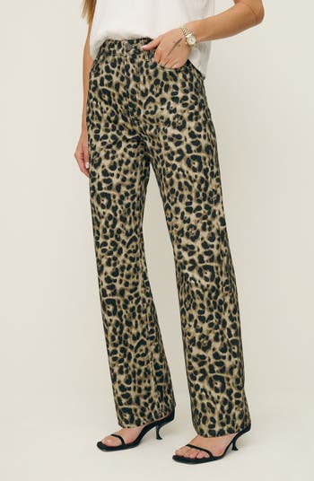 Reformation Leopard orders High Rise Straight Jeans Women's 27