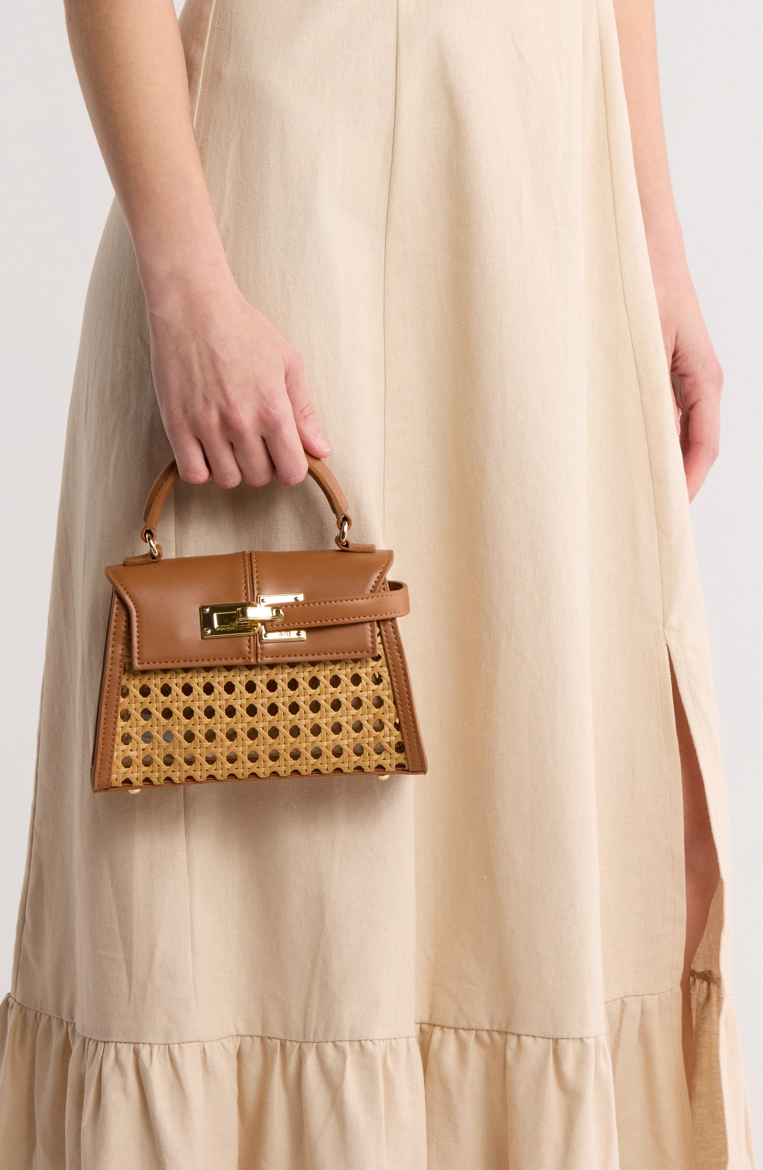 JW PEI Elise Faux Woven Top Handle Bag, Alternate, color, 