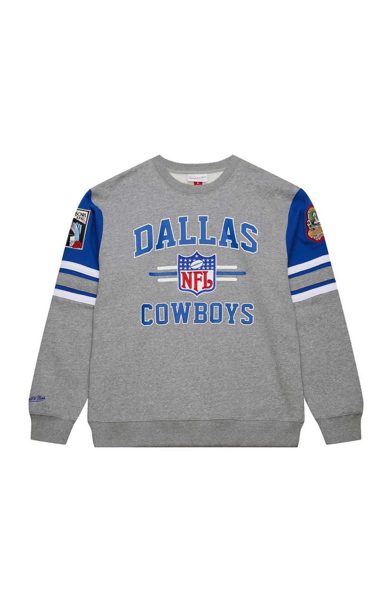 Mitchell & Ness Men's Mitchell & Ness Heather Gray Dallas Cowboys Vintage Logo Pullover Sweatshirt, Alternate, color, Heather Gray
