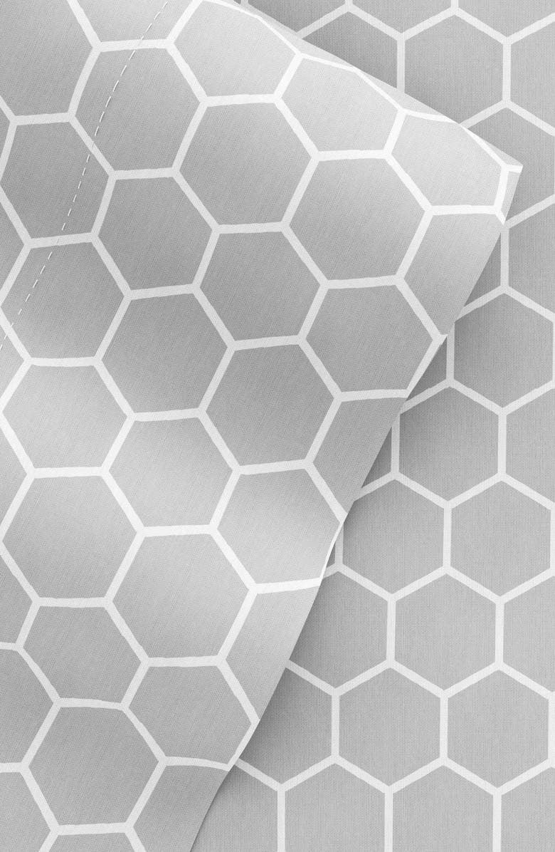 HOMESPUN HOME SPUN Premium Ultra Soft Honeycomb Pattern 4-Piece Bed Sheet Set, Alternate, color, Gray