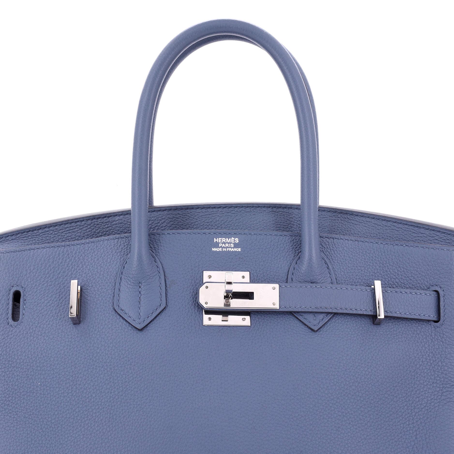 Pre-Owned Hermes Birkin Handbag Blue Togo with Palladium Hardware 30, Alternate, color, Bleu Brighton