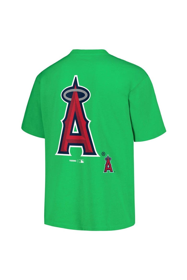 Men's PLEASURES  Green Los Angeles Angels Ballpark T-Shirt, Alternate, color, Green