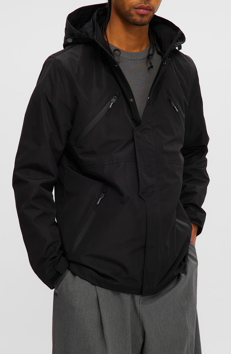 Noize Hooded Windbreaker, Alternate, color, Black