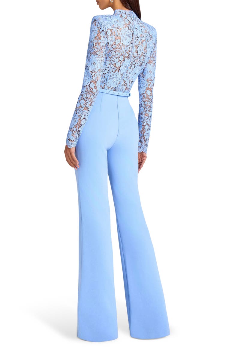 Maddie Lace Long Sleeve Wide Leg Jumpsuit, Alternate, color, LIGHT/ PASTEL BLUE