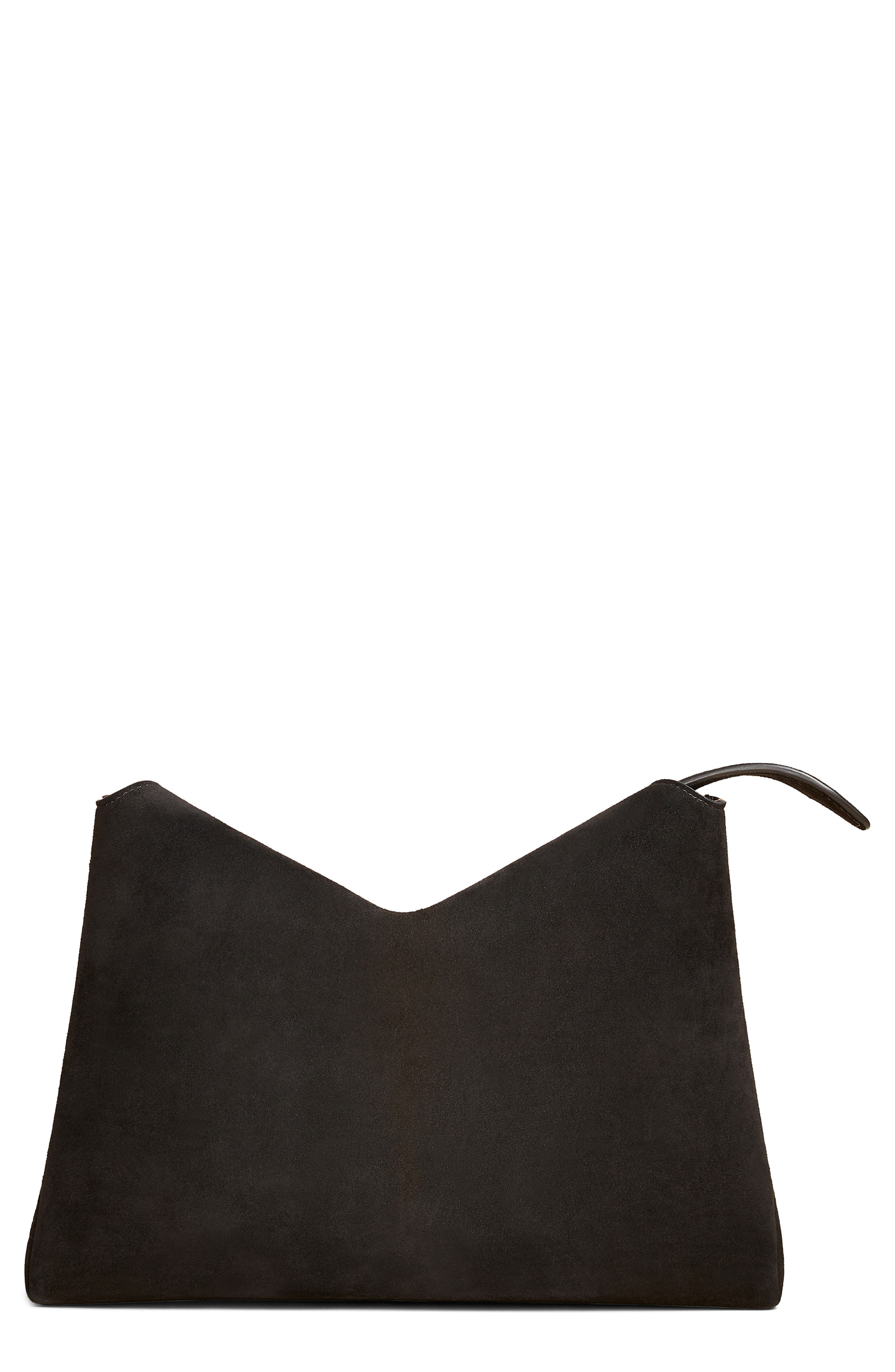 Khaite Medium Lina Suede Crossbody Bag, Main, color, 