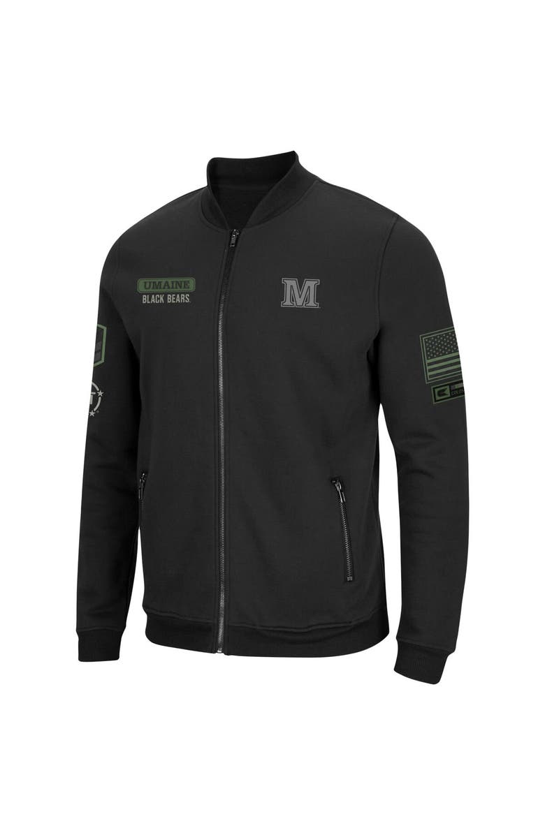 COLOSSEUM Men's Colosseum Black Maine Black Bears OHT Military Appreciation High-Speed Bomber Full-Zip Jacket, Alternate, color, 
