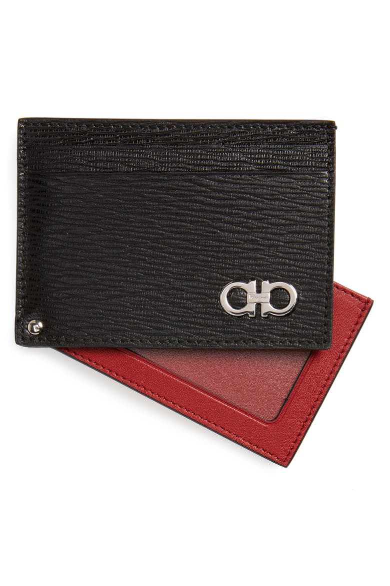 Revival Calfskin Leather Card Case, Alternate, color, BLACK