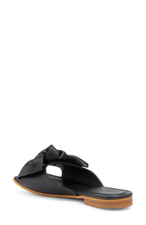 2 Twin Hearts Bow Flat Sandal In Black