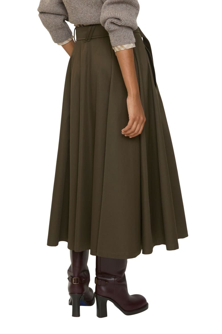 Brenda Cotton Gabardine Trench Skirt, Alternate, color, JUNIPER