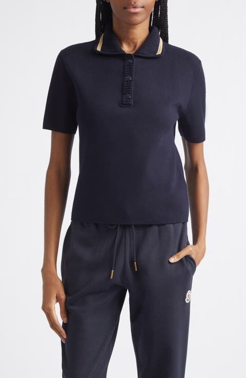 Knit Collar Cotton Polo