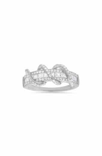 Twisted Cubic Zirconia Band Ring