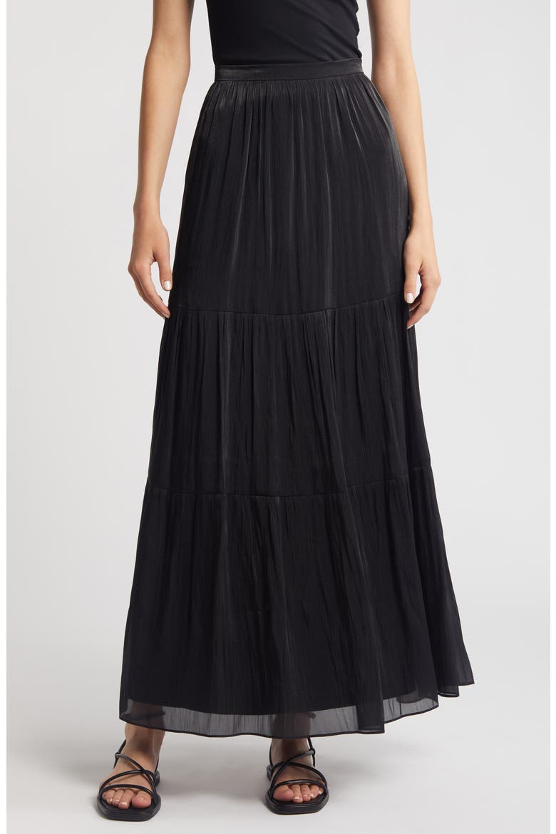 Marella Tiered Maxi Skirt, Main, color, BLACK