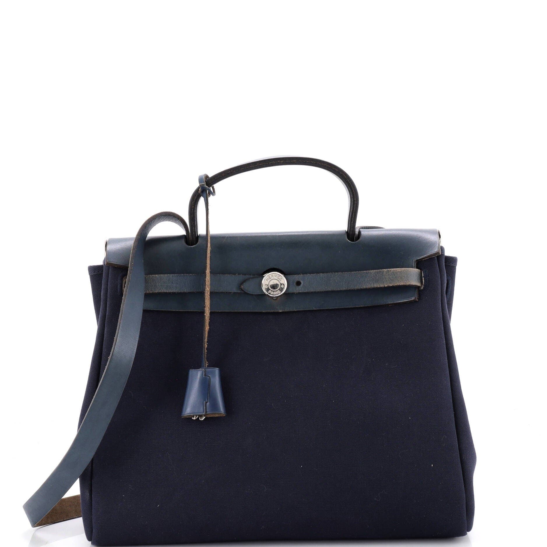 Herbag Toile and Leather PM, Main, color, Blue
