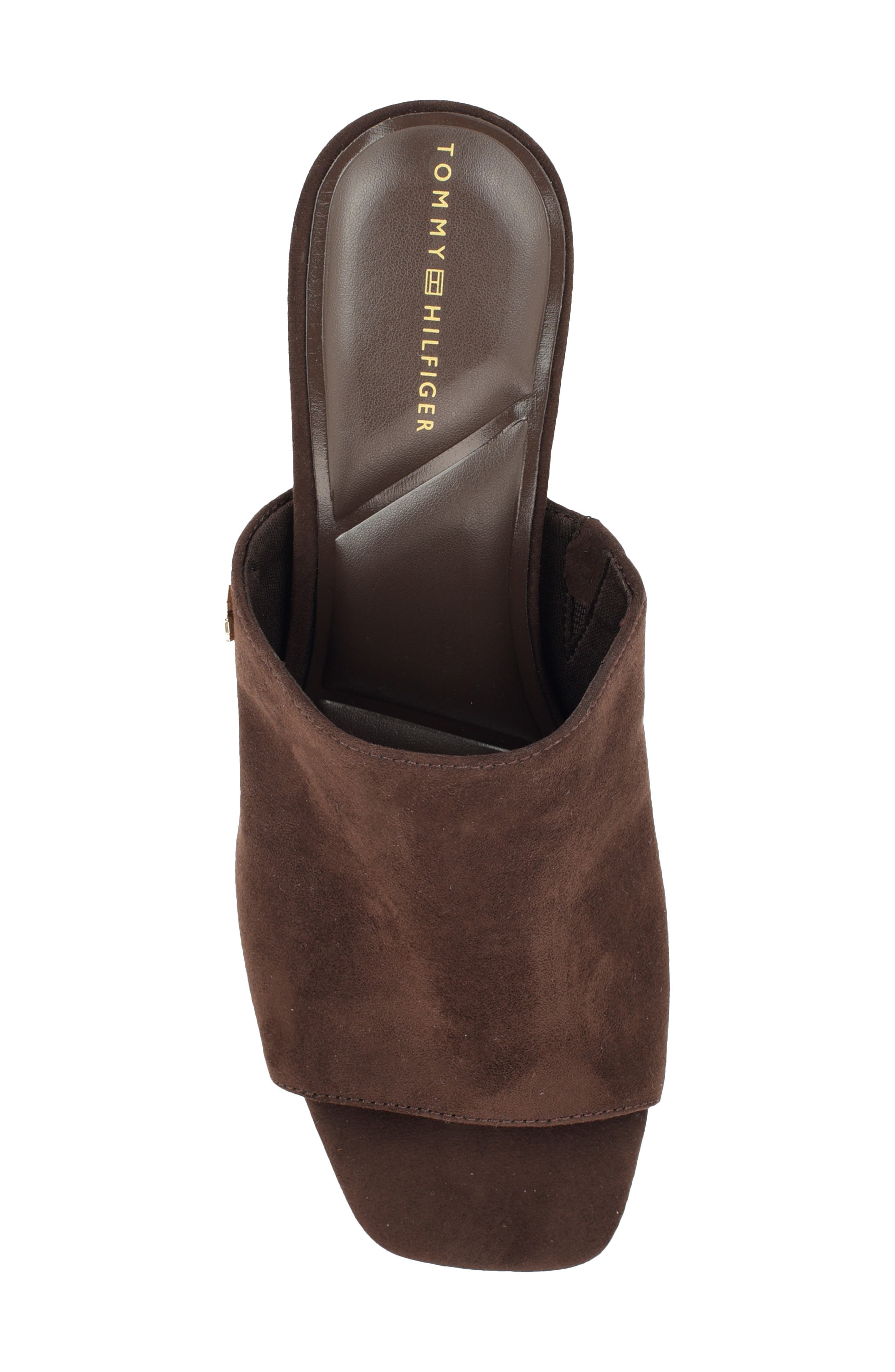 Sassey Faux Leather Slide Sandal, Alternate, color, DARK BROWN