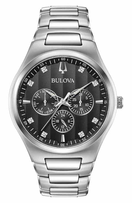 BULOVA Men's Stainless Steel Bracelet Watch, 40mm