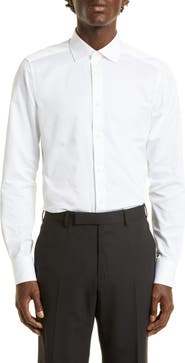 ZEGNA Microstripe Trecapi Cotton Button-Up Shirt