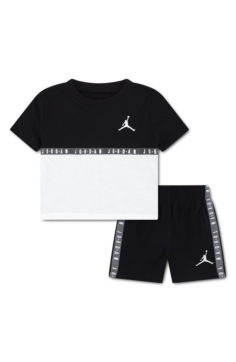 Jordan Jumpman Blocked Taping French Terry T-Shirt & Shorts Set, Main, color, Black