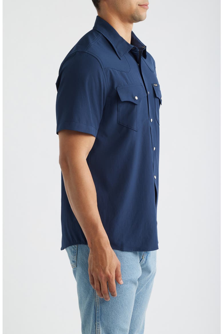 Performance Western Short Sleeve Button-Up Shirt, Alternate, color, NAVY