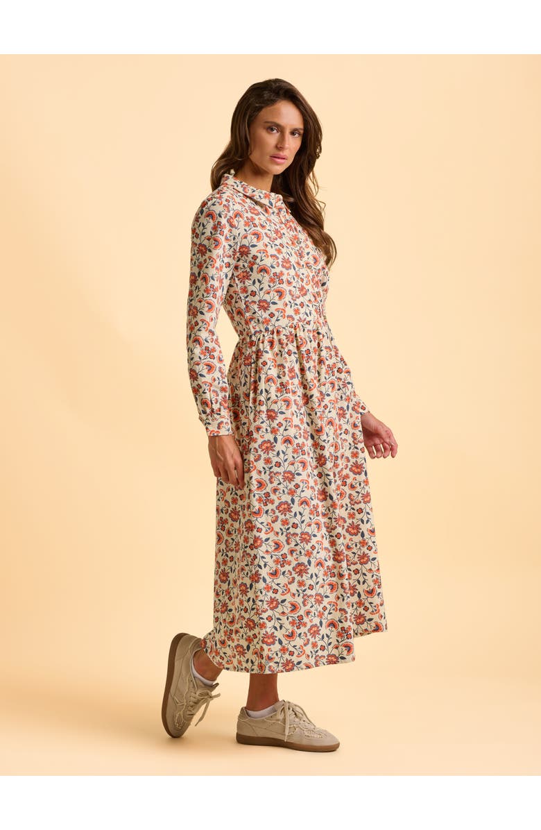 Brakeburn Bella Long Sleeve Shirt Midi Dress, Alternate, color, Cream