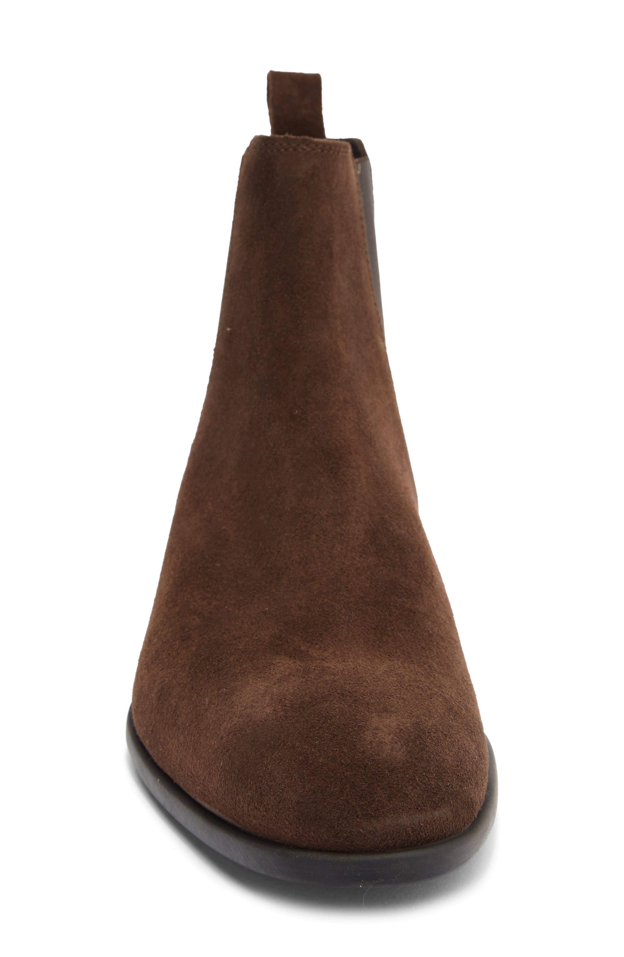 Nello Chelsea Boot, Alternate, color, DARK BROWN SUEDE