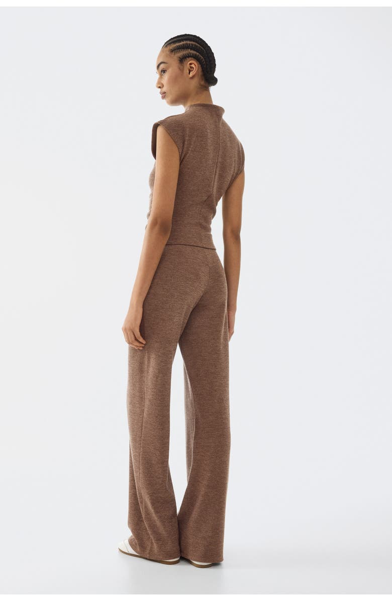 H&M Straight-leg Jersey Trousers, Alternate, color, Brown Melange