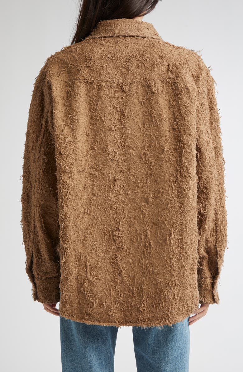 Haikure Belty Fur Denim Shirt Jacket, Alternate, color, Camel