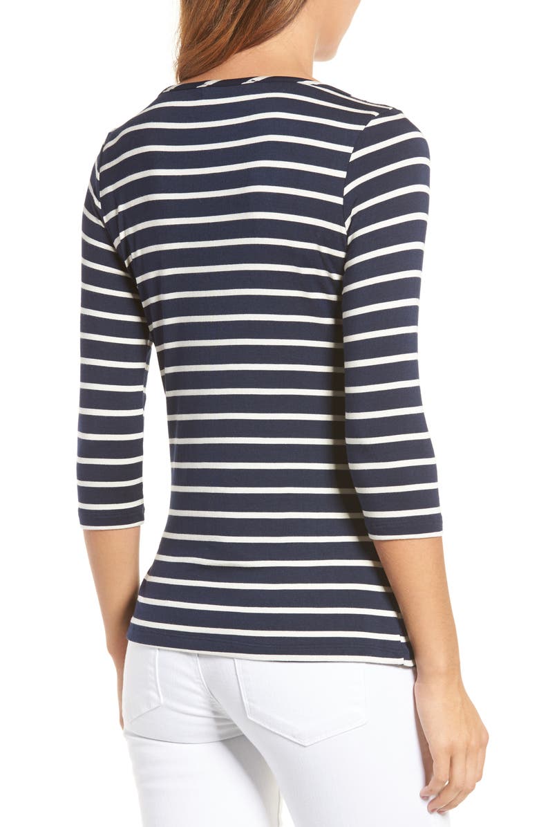 Amour Vert Francoise Stretch Jersey Top, Alternate, color, Basque Stripe