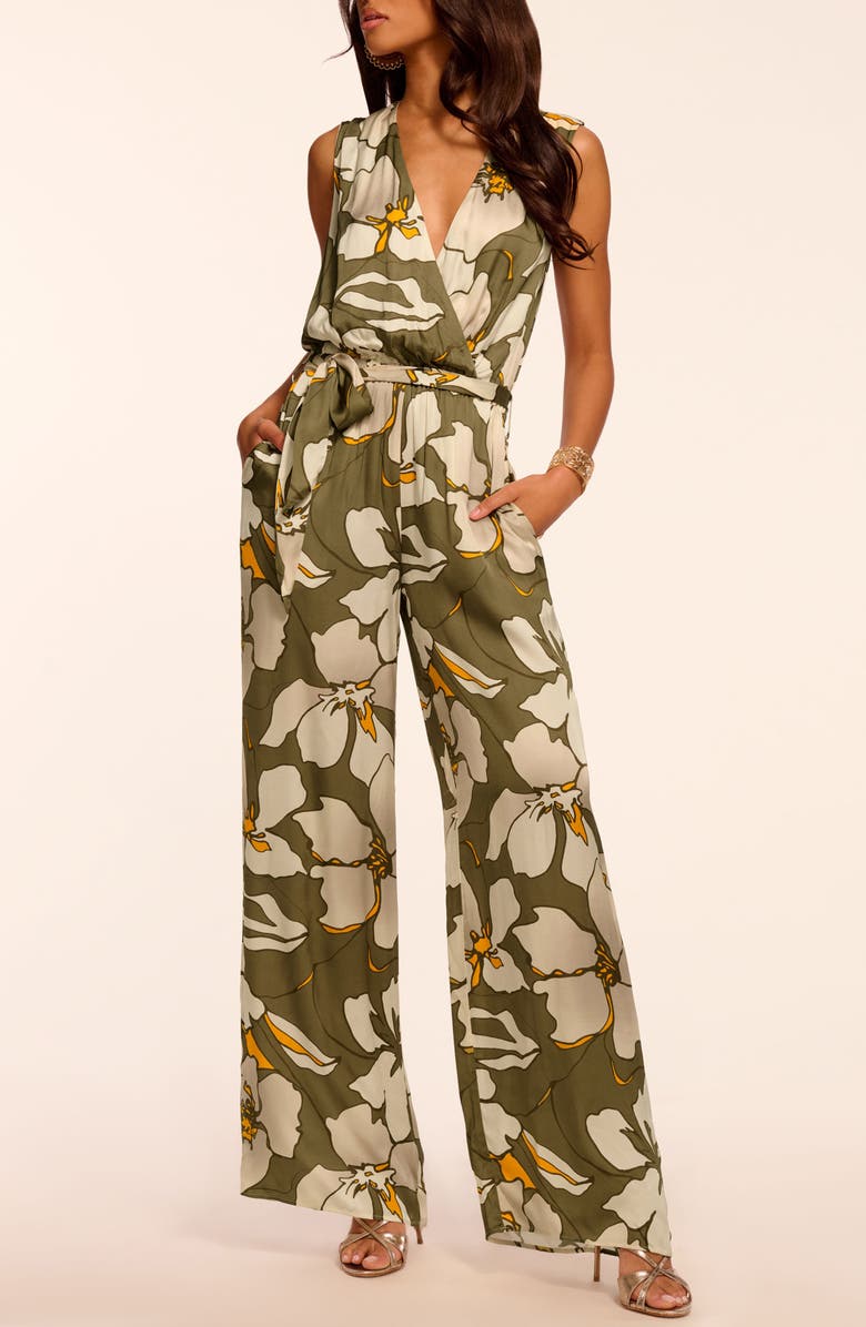 Ramy Brook Hollie Floral Sleeveless Jumpsuit, Main, color, Safari Floral