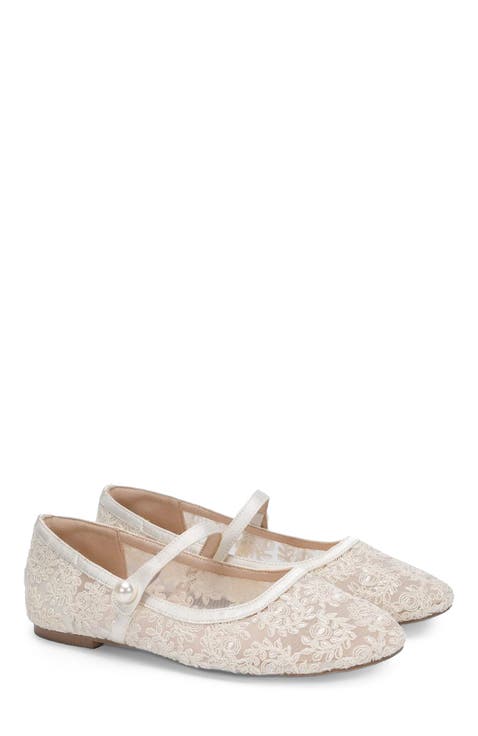 Zora Crochet Lace Mary Jane Flats