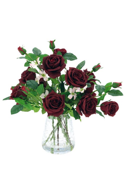 Roses in Crackle Vase