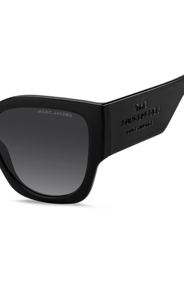 Marc Jacobs 56mm Gradient Cat Eye Sunglasses, Alternate, color, Black/ Dark Grey Sf
