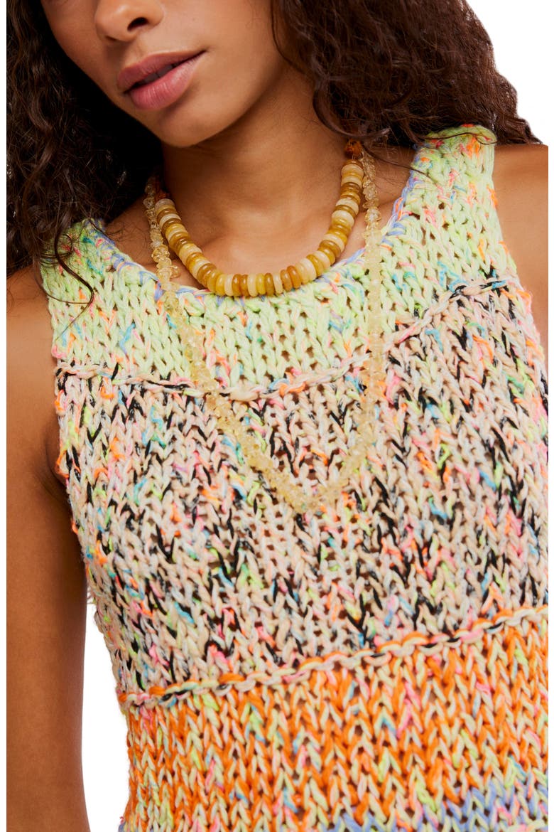 Flea Market Crop Marled Cotton Blend Sweater, Alternate, color, GREEN COMBO