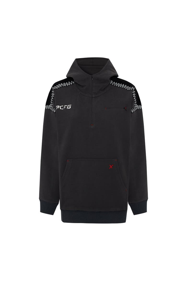 Cotton Zipper Hoodie, Main, color, Black