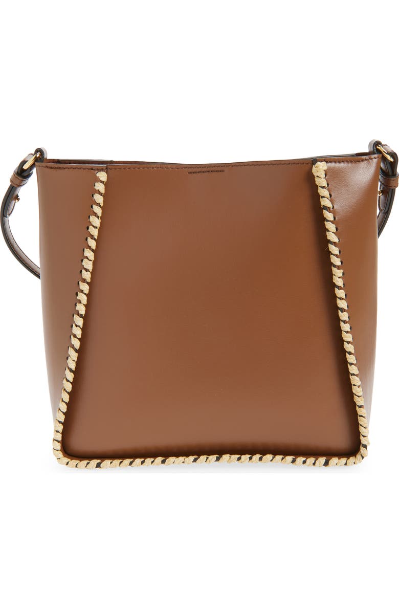 Stella McCartney Raffia Trim Crossbody Bag, Alternate, color, Tan