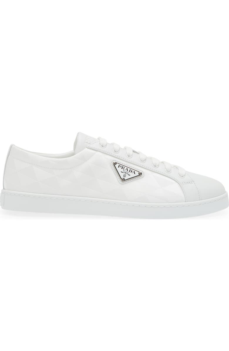 Prada Lane Triangle Logo Sneaker, Alternate, color, Bianco