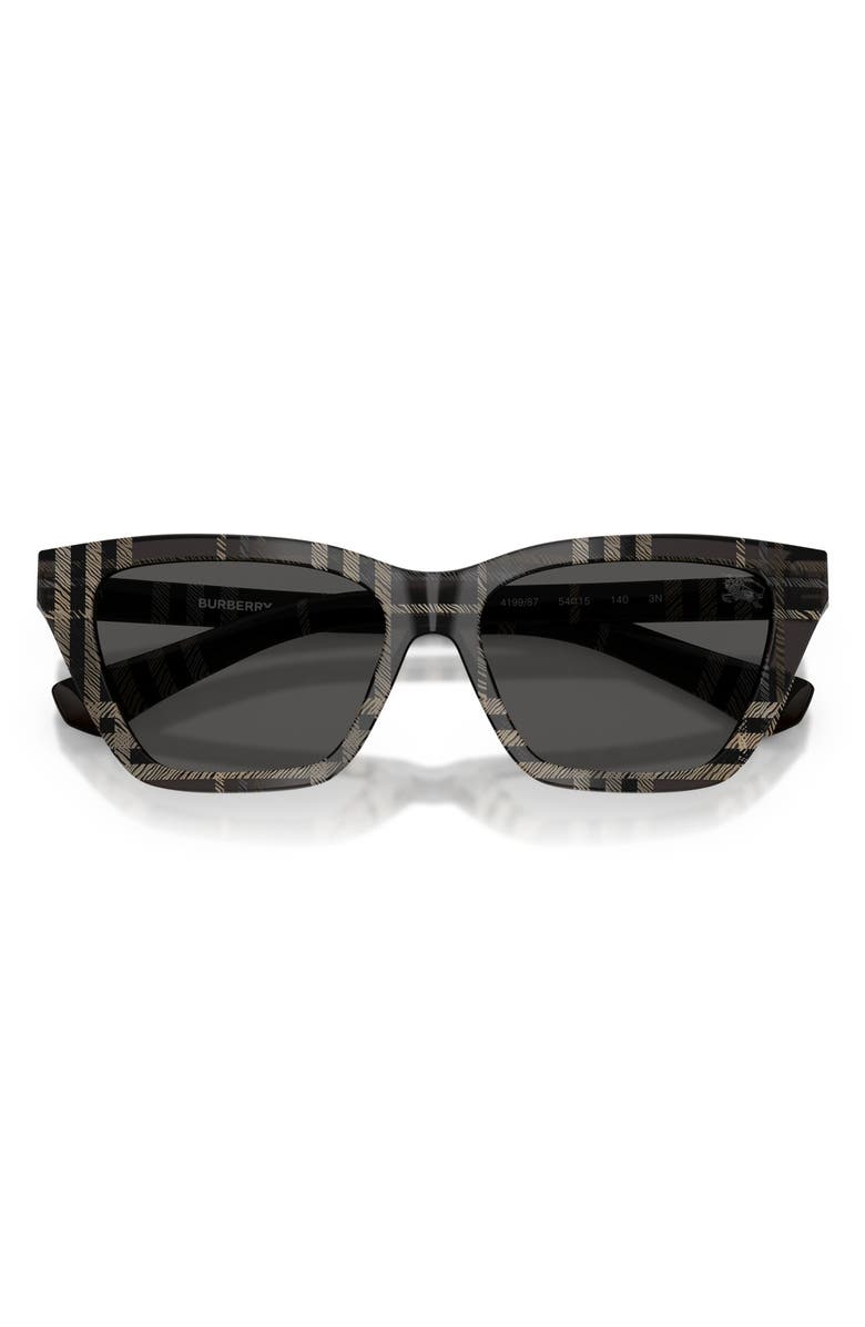 Burberry 54mm Cat Eye Sunglasses, Alternate, color, Check Grey / Dark Grey