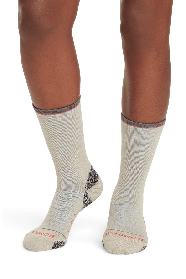 Stripe Hiking Calf Socks, Alternate, color, WASHED TAUPE