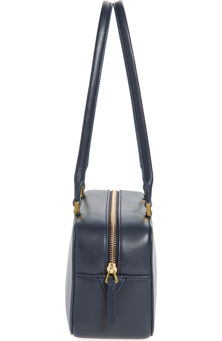 Veronica Beard Boxy Leather Shoulder Bag, Alternate, color, Navy