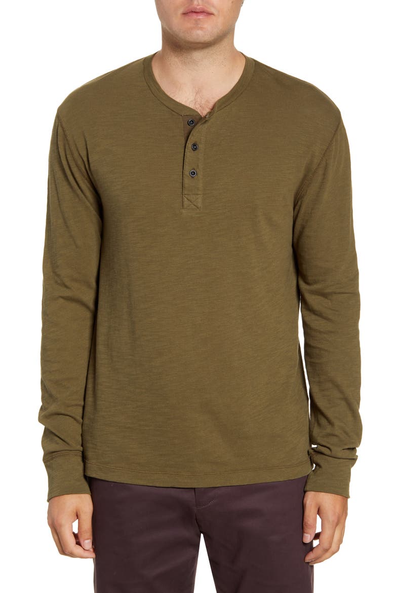 Long Sleeve Slub Henley, Main, color, DUSKY MEADOW GREEN