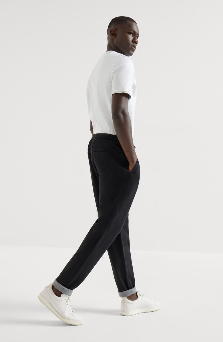 Brunello Cucinelli Double cloth trousers, Alternate, color, Black