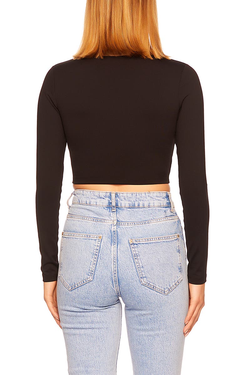 Susana Monaco Long Sleeve V-Neck Crop Top, Alternate, color,