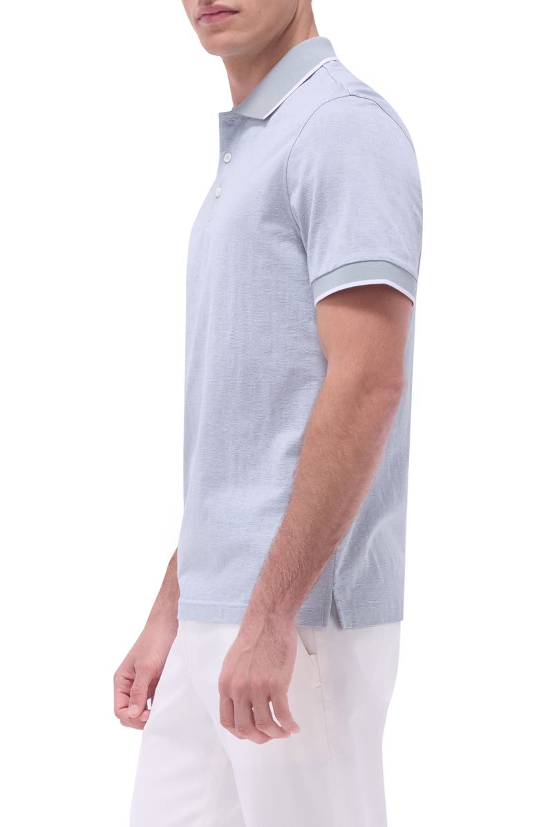 Bugatchi Tipped Piqué Cotton Polo, Alternate, color, Shark