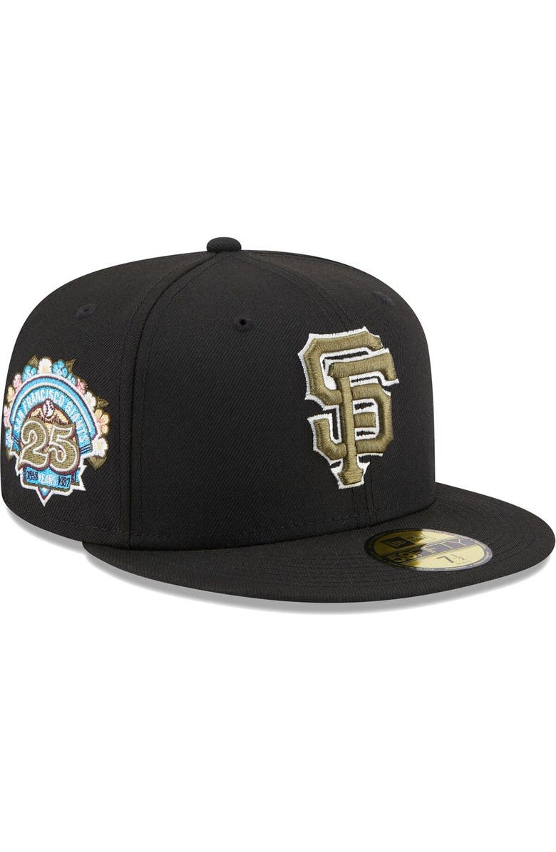 New Era Men's New Era Black San Francisco Giants 25th Anniversary Spring Training Botanical 59FIFTY Fitted Hat, Main, color, 