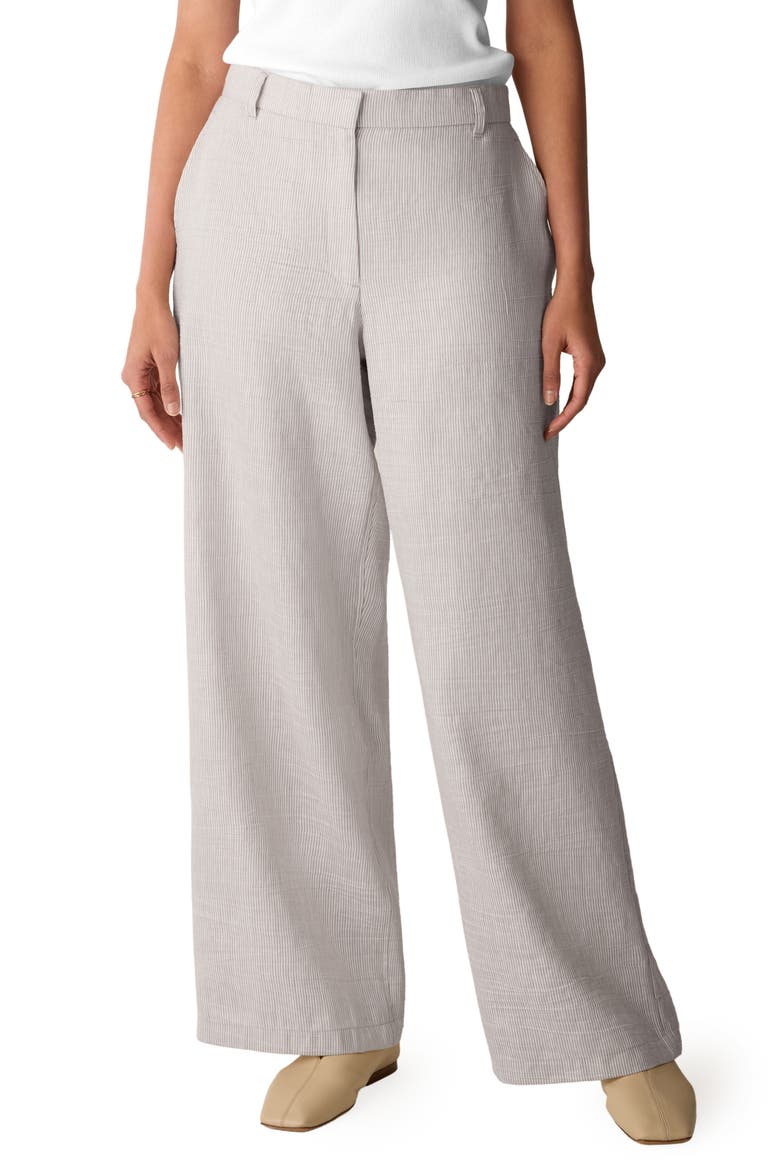 High Waist Linen Blend Wide Leg Pants, Main, color, WHEAT