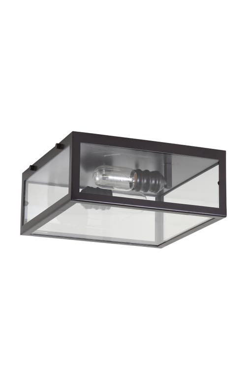 Jonathan Y Grayson 2-light Bohemian Farmhouse Iron/glass Led Flush Mount In Black